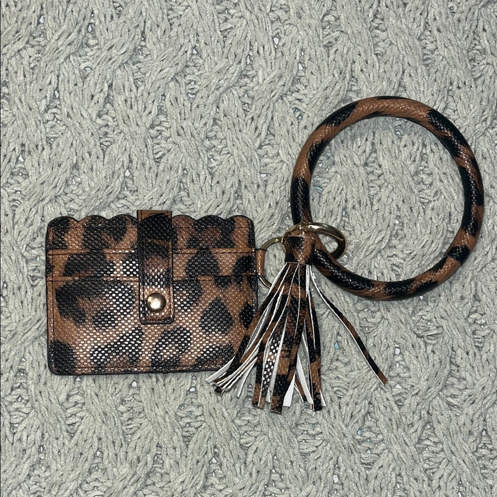 Leopard Print Wristlet Card Holder